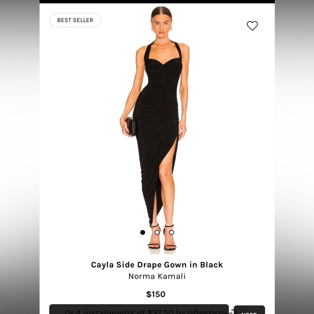 REVOLVE black dress Cayla side drape small